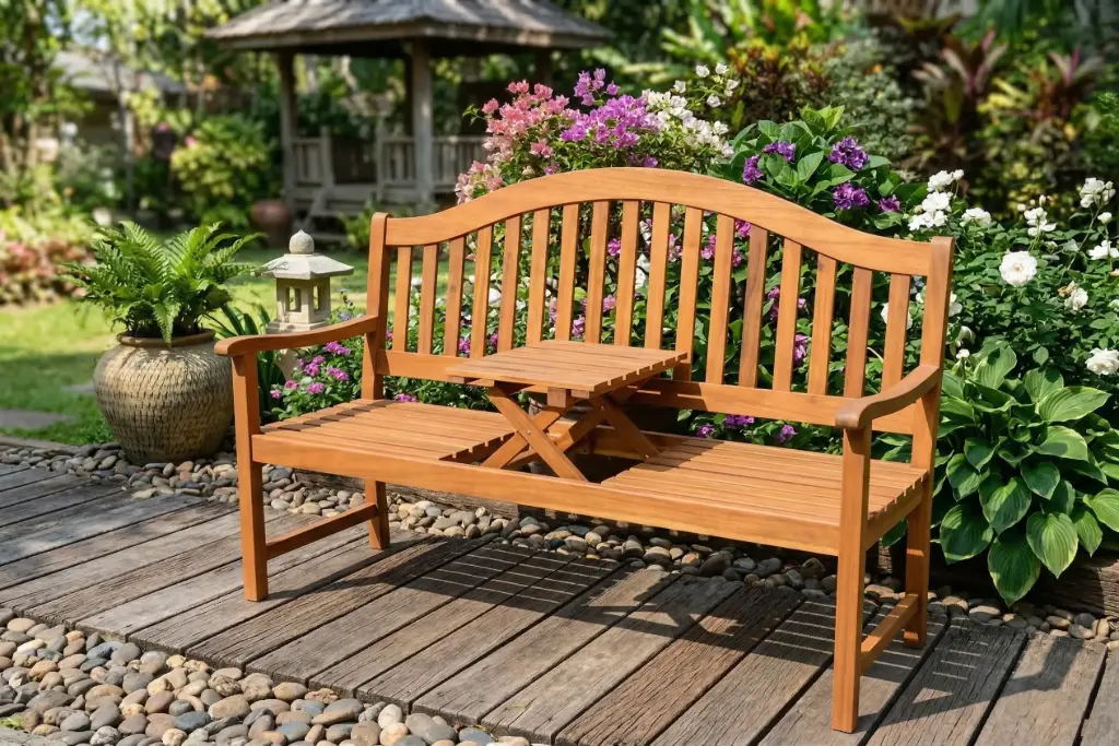 BENCH WITH FOLDABLE TABLE - TPB05