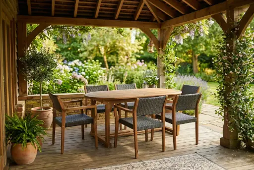 OUTDOOR EXT. OVAL DINING SET ROPE - TPDN04