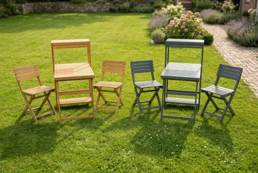 BACONY FOLDING BISTRO SET WITH TOP SHELF - TPBIS3